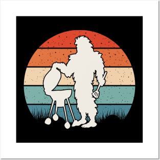 Retro Bigfoot Camping Posters and Art